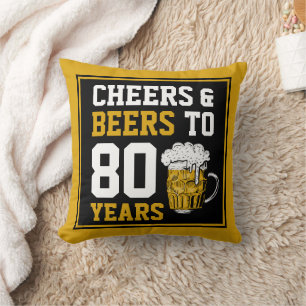 Verjaardags Cheers & Beers voor 80 Jaar Kussen