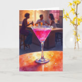 Verjaardags Cheers Ruby Drink Kaart (Gele Bloem)