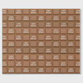 Verjaardags chocoladereep cadeaupapier (Vlak)