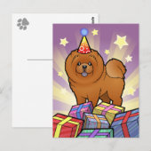 Verjaardags Chow Chow Briefkaart (Voorkant / Achterkant)