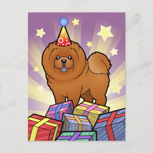 Verjaardags Chow Chow Briefkaart (Voorkant)