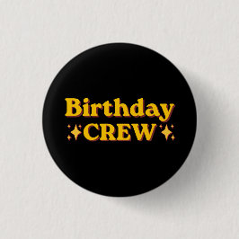 Verjaardags Crew Retro Ronde Button 3,2 Cm