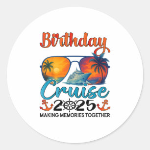 Verjaardags Cruise 2025 Familie Verjaardags Cruise Ronde Sticker