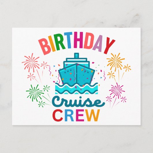 VERJAARDAGS CRUISE BEMANNING BRIEFKAART (Voorkant)