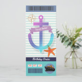 Verjaardags Cruise Instapkaart Ticket Kaart (Staand voorkant)
