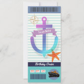 Verjaardags Cruise Instapkaart Ticket Kaart (Voorkant)