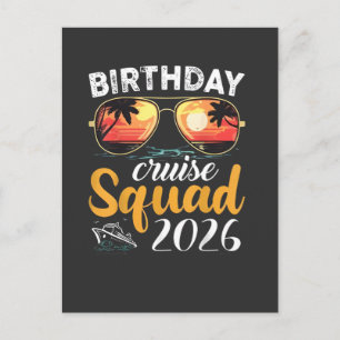 Verjaardags Cruise Squad 2026 Familie Cruise Vakan Uitnodiging Briefkaart