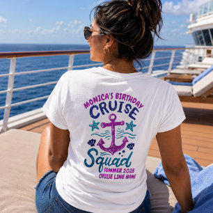Verjaardags Cruise Squad Aangepaste Vrienden Evene T-shirt
