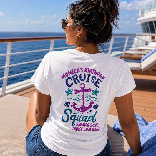 Verjaardags Cruise Squad Aangepaste Vrienden Evene T-shirt