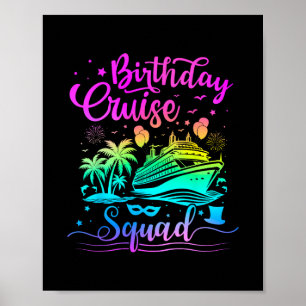 Verjaardags Cruise Squad Familie Cruise Reis Match Poster