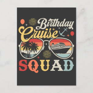Verjaardags Cruise Squad Groep Familie Matching Briefkaart