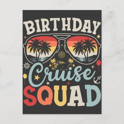 Verjaardags Cruise Squad Groep Familie Matching Briefkaart (Voorkant)
