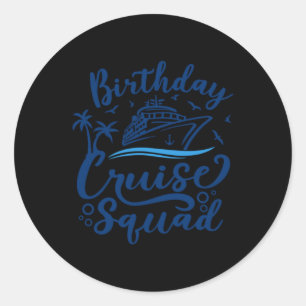 Verjaardags Cruise Squad Ronde Sticker
