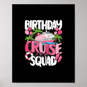 Verjaardags Cruise Squad Schattige Zee Trip Vrouwe Poster