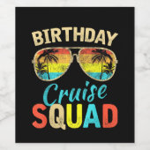 Verjaardags Cruise Squad Wijn Etiket (Enkel label)
