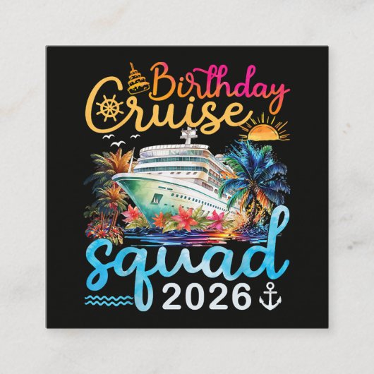 Verjaardags Cruise Team 2026 Informatiekaartje (Voorkant)