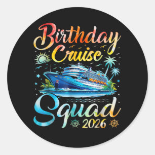 Verjaardags Cruise Team 2026 Ronde Sticker