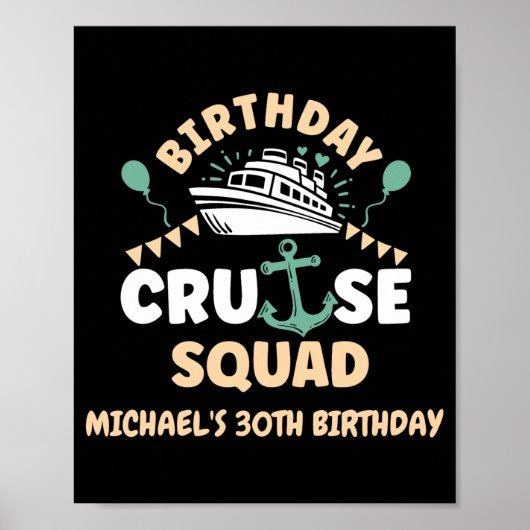 Verjaardags Cruise Team Poster (Voorkant)