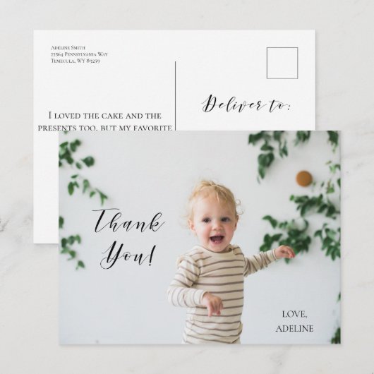 Verjaardags Dank Je Foto Ansichtkaart Briefkaart (Voorkant / Achterkant)