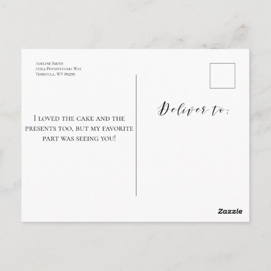 Verjaardags Dank Je Foto Ansichtkaart Briefkaart (Achterkant)