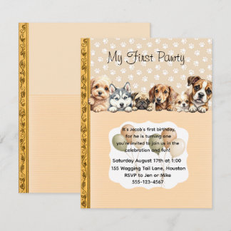 Verjaardags digitale download van Story Book Puppy Kaart