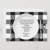 Verjaardags Diner Party Buffel Plaid Kaart (Voorkant)