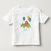 Verjaardags Dinosaurus Triceratops Aangepaste Naam Kinder Shirts (Voorkant)