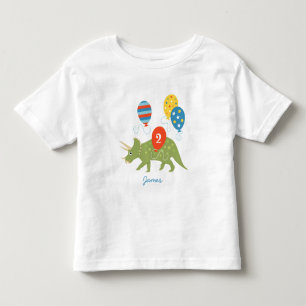 Verjaardags Dinosaurus Triceratops Aangepaste Naam Kinder Shirts