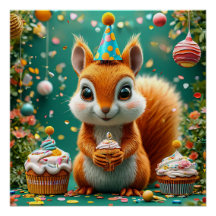 Verjaardags Eekhoorn | Lieve Dierenfeestje