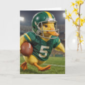 Verjaardags Eend Voetbalspeler #5 Kaart (Gele Bloem)