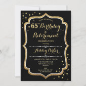 Verjaardags- en pensioenfeest - Zwart Goud Kaart (Voorkant)