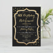 Verjaardags- en pensioenfeest - Zwart Goud Kaart (Staand voorkant)