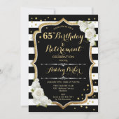 Verjaardags- en pensioenfeest - Zwart Wit Goud Kaart (Voorkant)