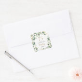 Verjaardags Eucalyptus Dank Je Vierkante Sticker (Envelop)