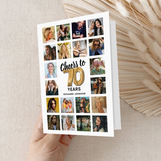 Verjaardags Fotocollagekaart 70 Jaar