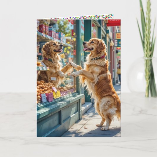 Verjaardags Golden Retriever Kaart (Voorkant)