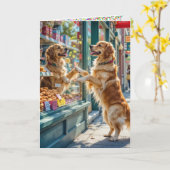 Verjaardags Golden Retriever Kaart (Gele Bloem)