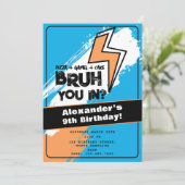 Verjaardags Graffiti Oranje Blauw Cool voor Bruh J Kaart (Staand voorkant)