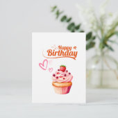 Verjaardags Groetkaart Zoete Cupcake Briefkaart (Staand voorkant)