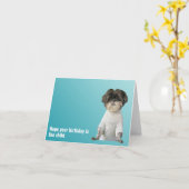 Verjaardags Hond Kaart (Gele Bloem)