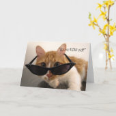 Verjaardags Humor - Je bent HOE oud? Kat Kaart (Gele Bloem)