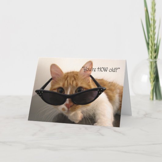 Verjaardags Humor - Je bent HOE oud? Kat Kaart (Voorkant)