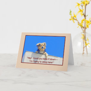 VERJAARDAGS HUMOR/ LAAT SLAPENDE HONDEN LIGGEN KAART