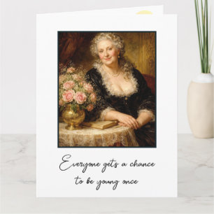 Verjaardags Humor Vintage Vrouw Portret Kaart