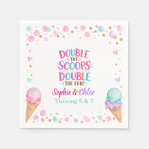 Verjaardags ijs dubbele bolletjes papier