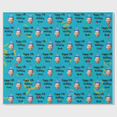 Verjaardags inpakpapier op maat, Blauw (Vlak)