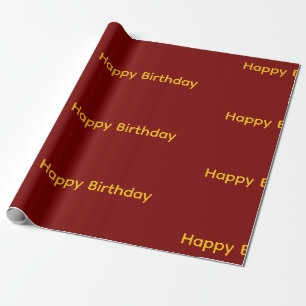 Verjaardags Inpakpapier ( Rood & Geel )