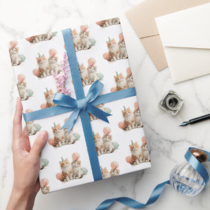 Verjaardags Inpakpapier voor Cute Kitten Birthday