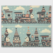 Verjaardags-inpakpapier voor treinen cadeaupapier (Vlak)