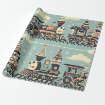 Verjaardags-inpakpapier voor treinen